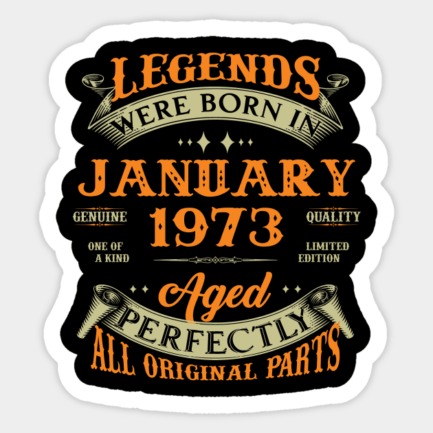 January 1973 50th Birthday Gift Sticker by Kontjo